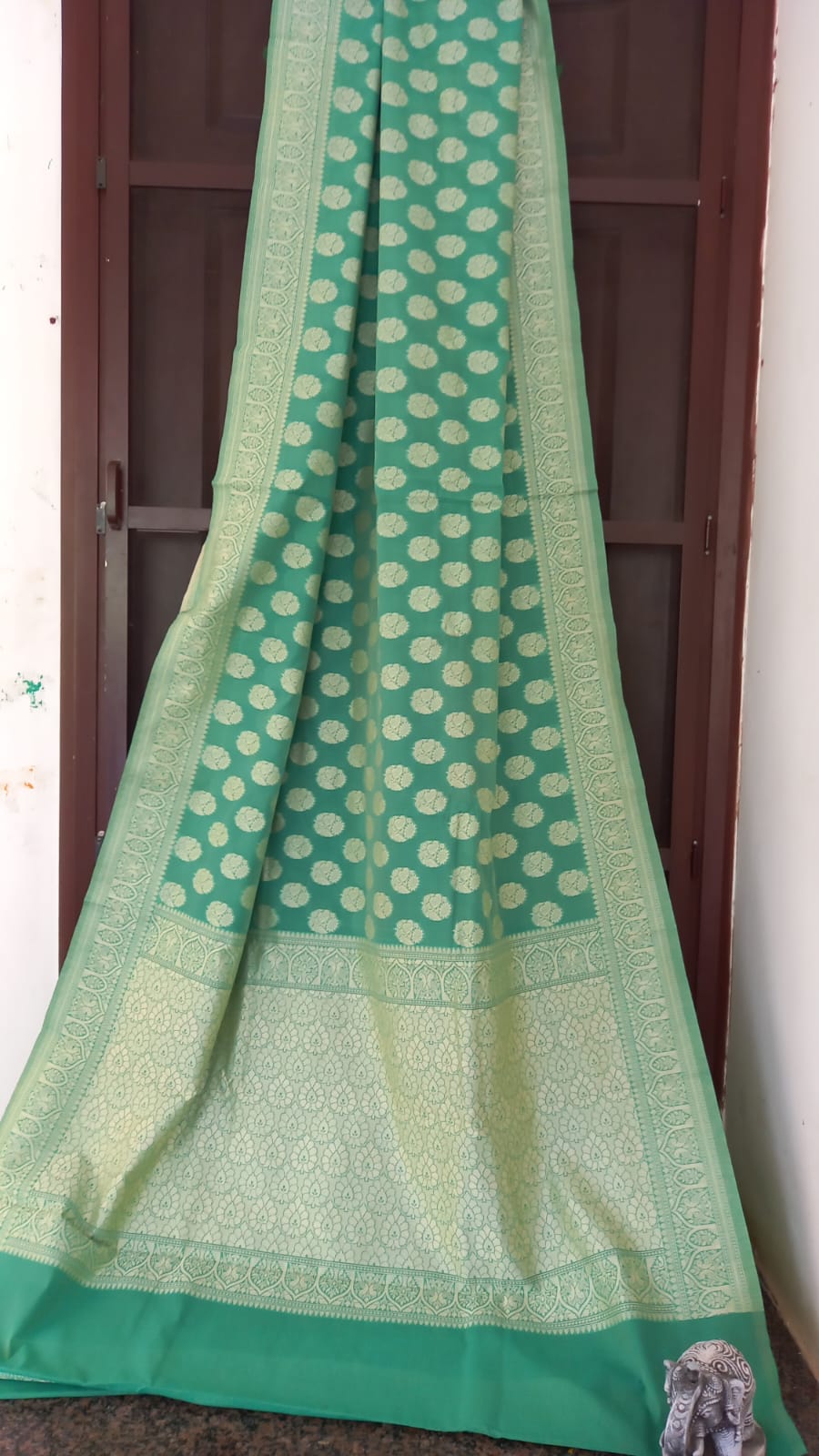 GREEN PURE HANDLOOM BENARSI COTTON SAREE