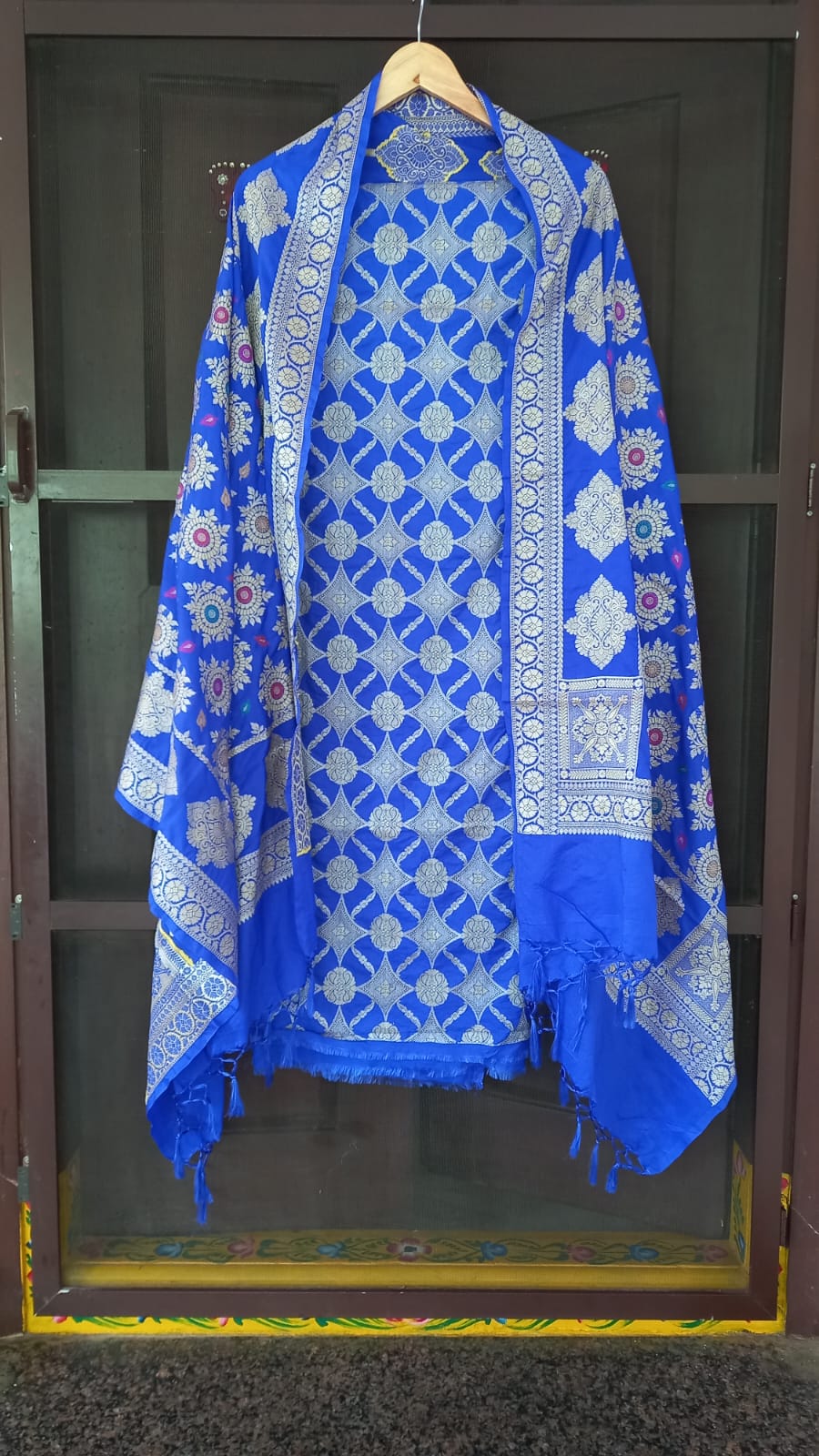 BLUE BENARSI CREPE SALWAR SUIT