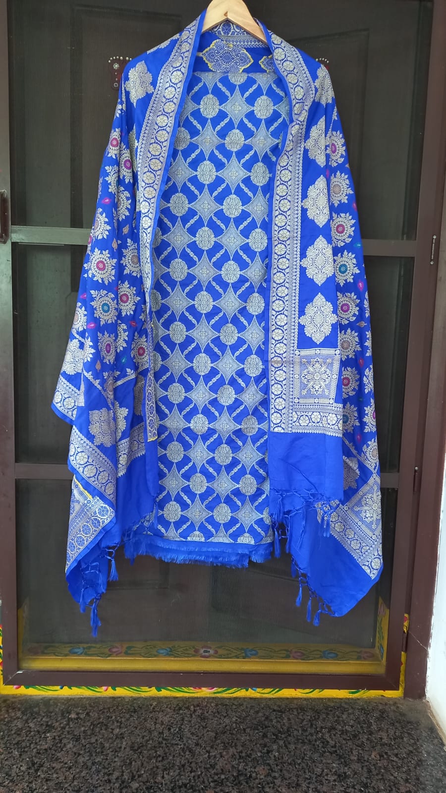 BLUE BENARSI CREPE SALWAR SUIT