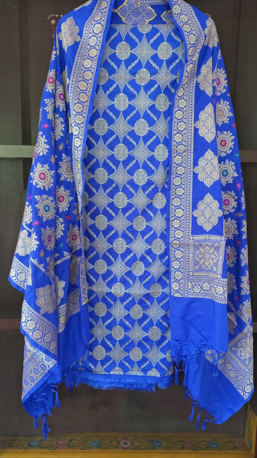 BLUE BENARSI CREPE SALWAR SUIT