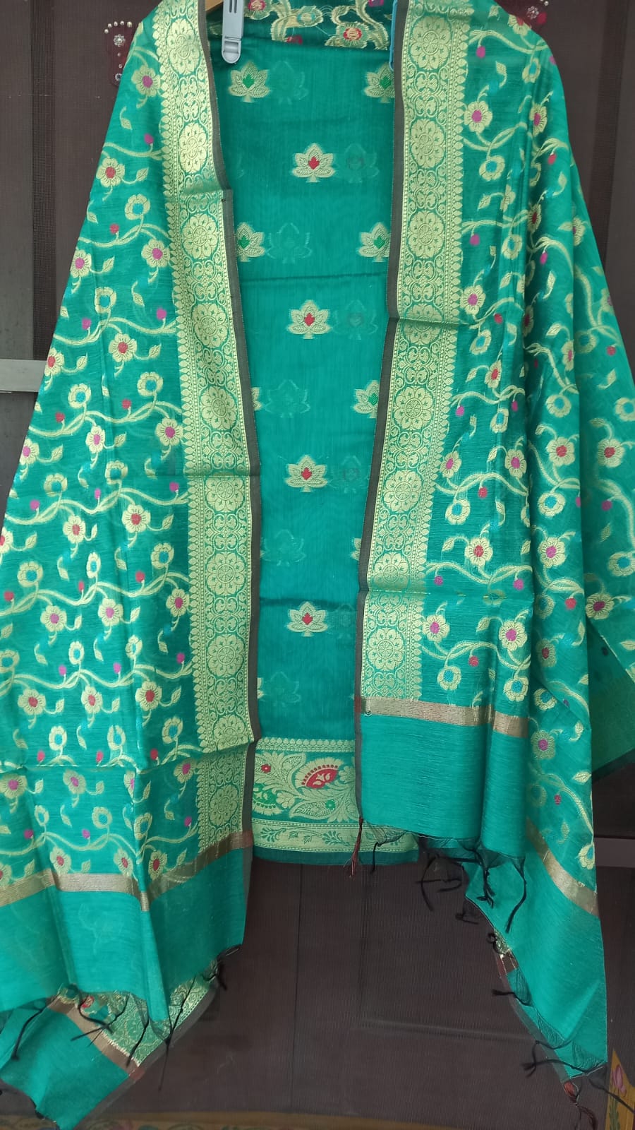 GREEN BENARSI COTTON SALWAR SUIT