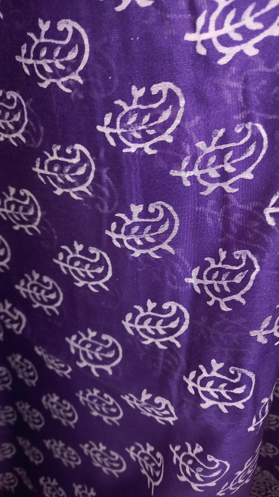 PURPLE HANDBLOCK PRINT AJHRAKH CHANDERI SILK SAREE