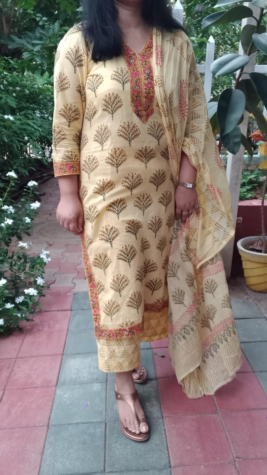 PURE COTTON UNSTITCHED HAND BLOCK PRINT SUIT