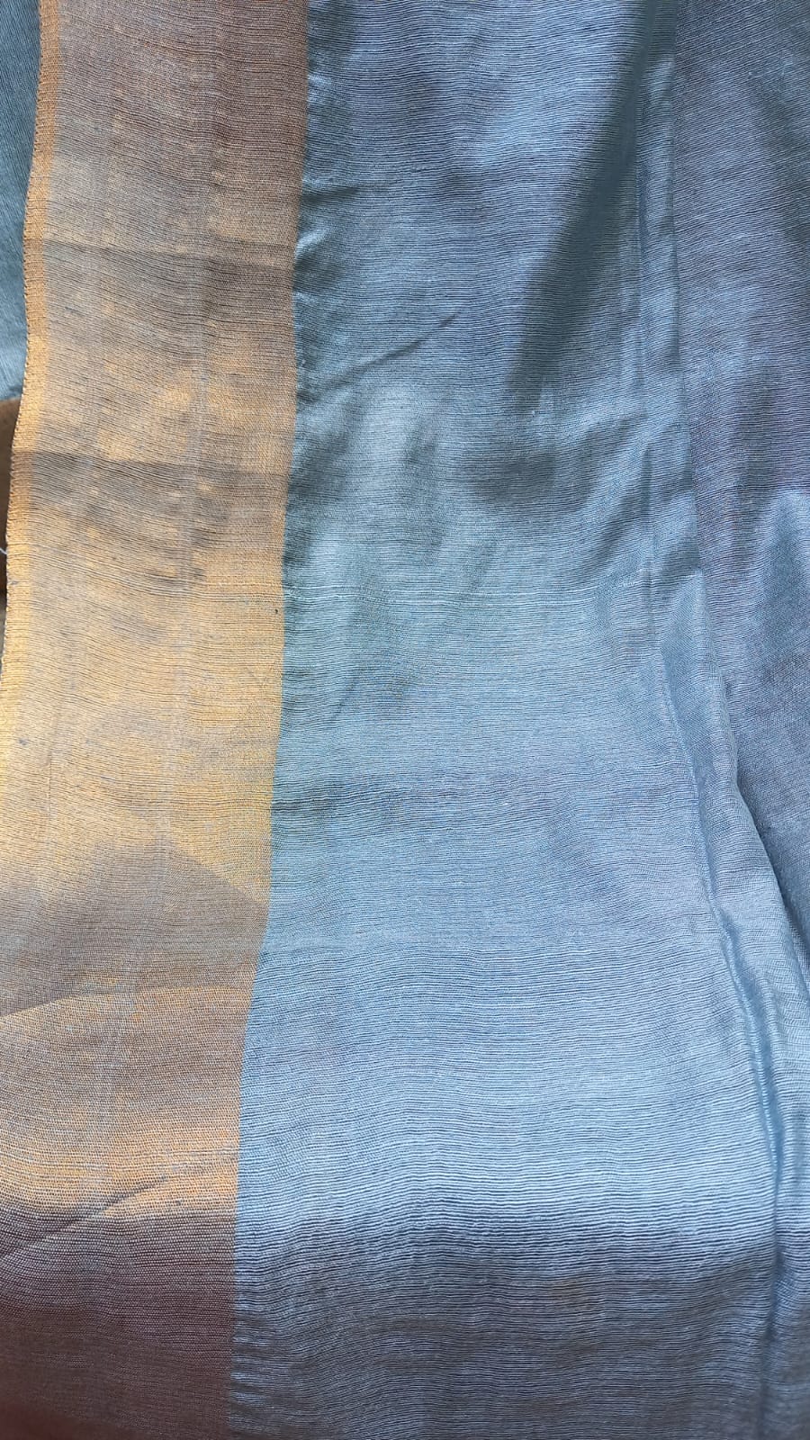 GREY PURE HANDLOOM SILK LINEN SAREE