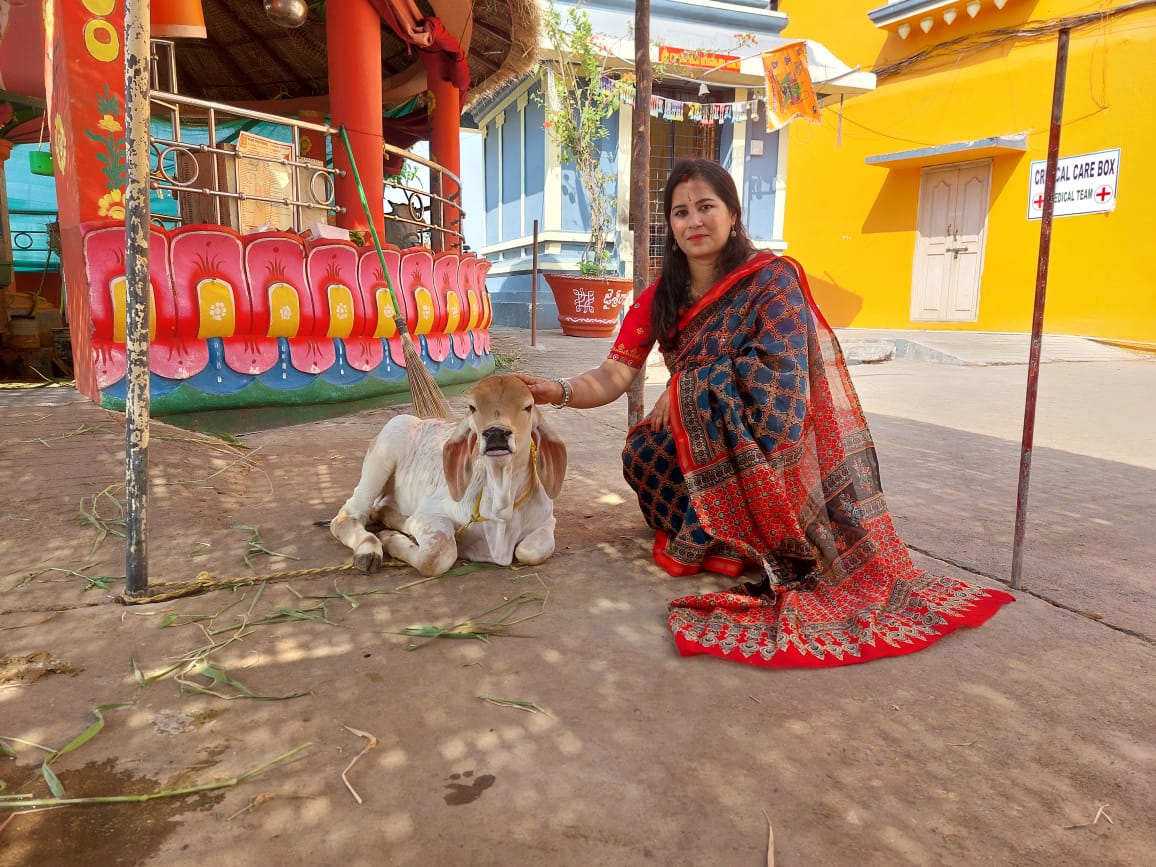HANDBLOCK PRINTED AJHRAKH CHANDERI SILK SAREE