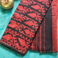 BLACK AND RED HANDLOOM COTTON JAMDANI SAREE