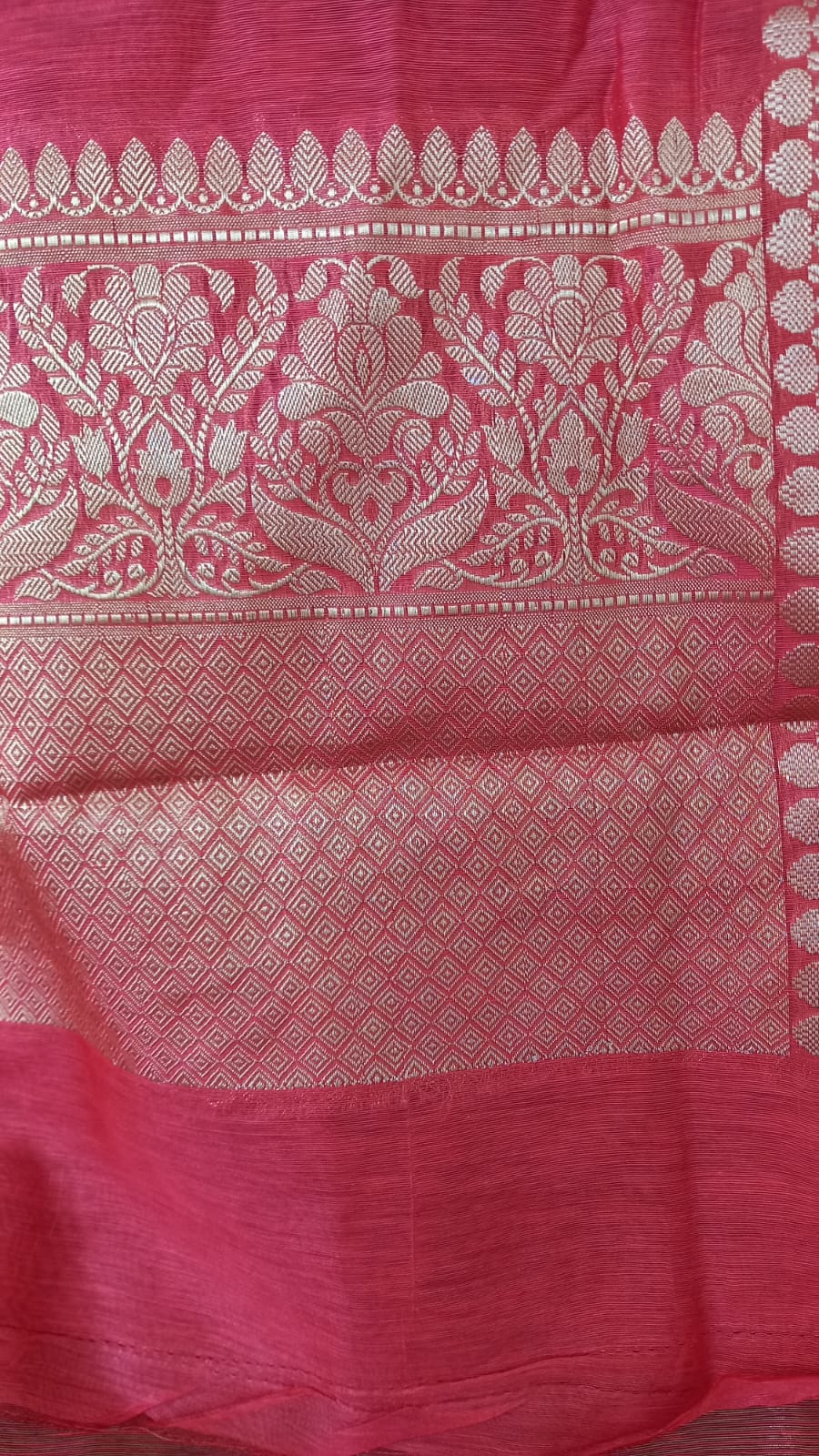 RED PURE LINEN BENARSI SAREE