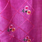 EXCLUSIVE PINK  FLETCHER SILK LINEN SAREE WITH EMBROIDERY WORK