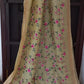 EXCLUSIVE YELLOW FLETCHER SILK LINEN SAREE WITH EMBROIDERY WORK