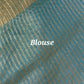 HANDWOVEN SKY BLUE TISSUE LINEN SAREE WITH HAND EMBROIDERY