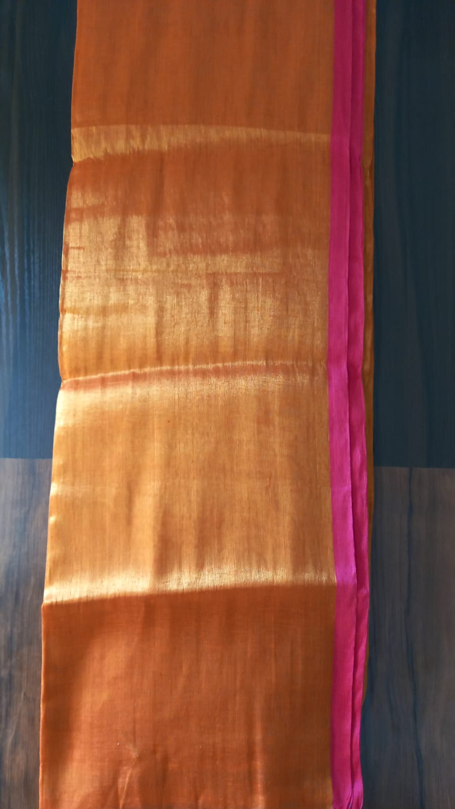 HANDWOVEN ORANGE TISSUE SAREE