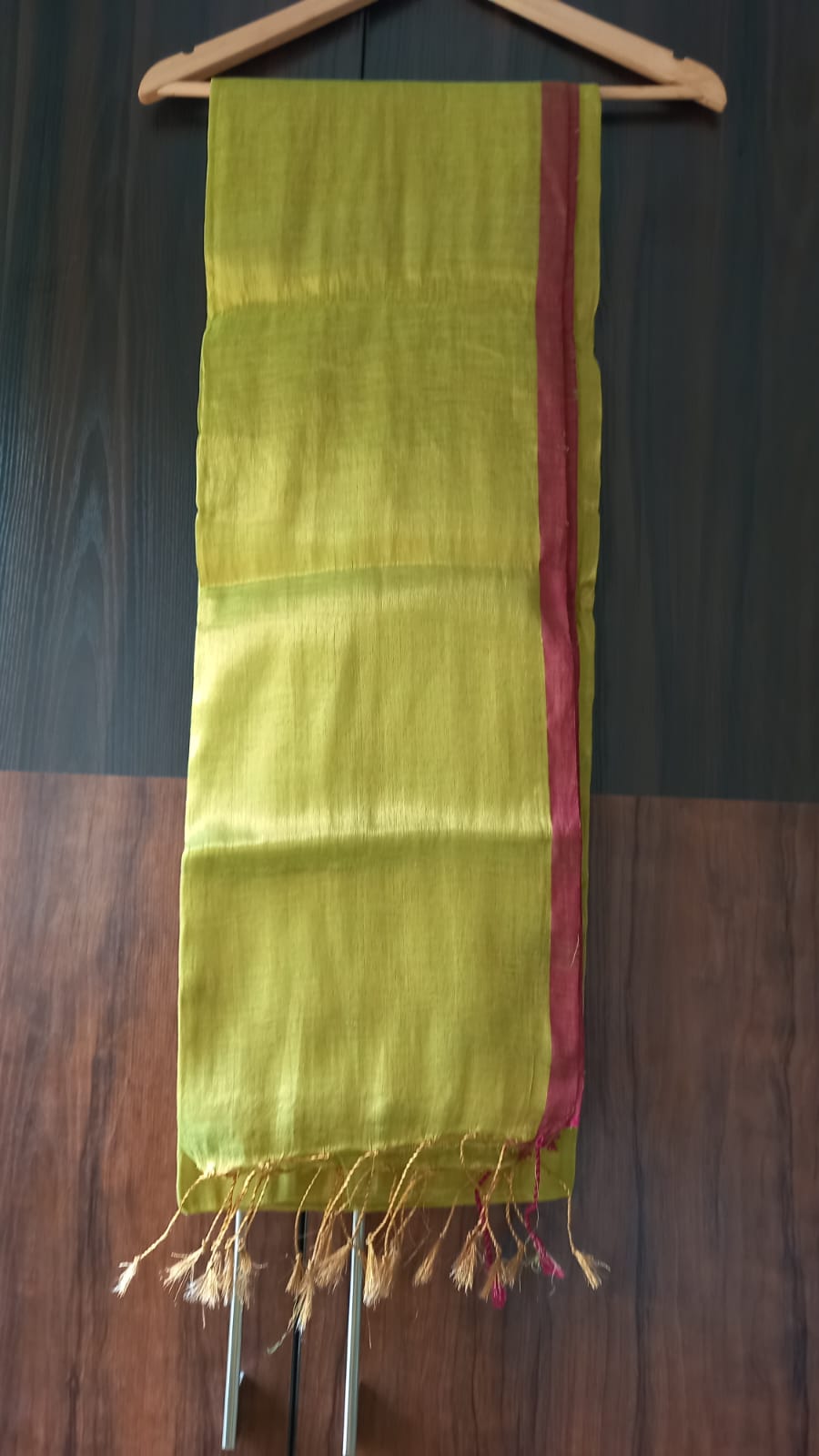 HANDWOVEN YELLOWISH BLEND GOLD TISSUE SAREE