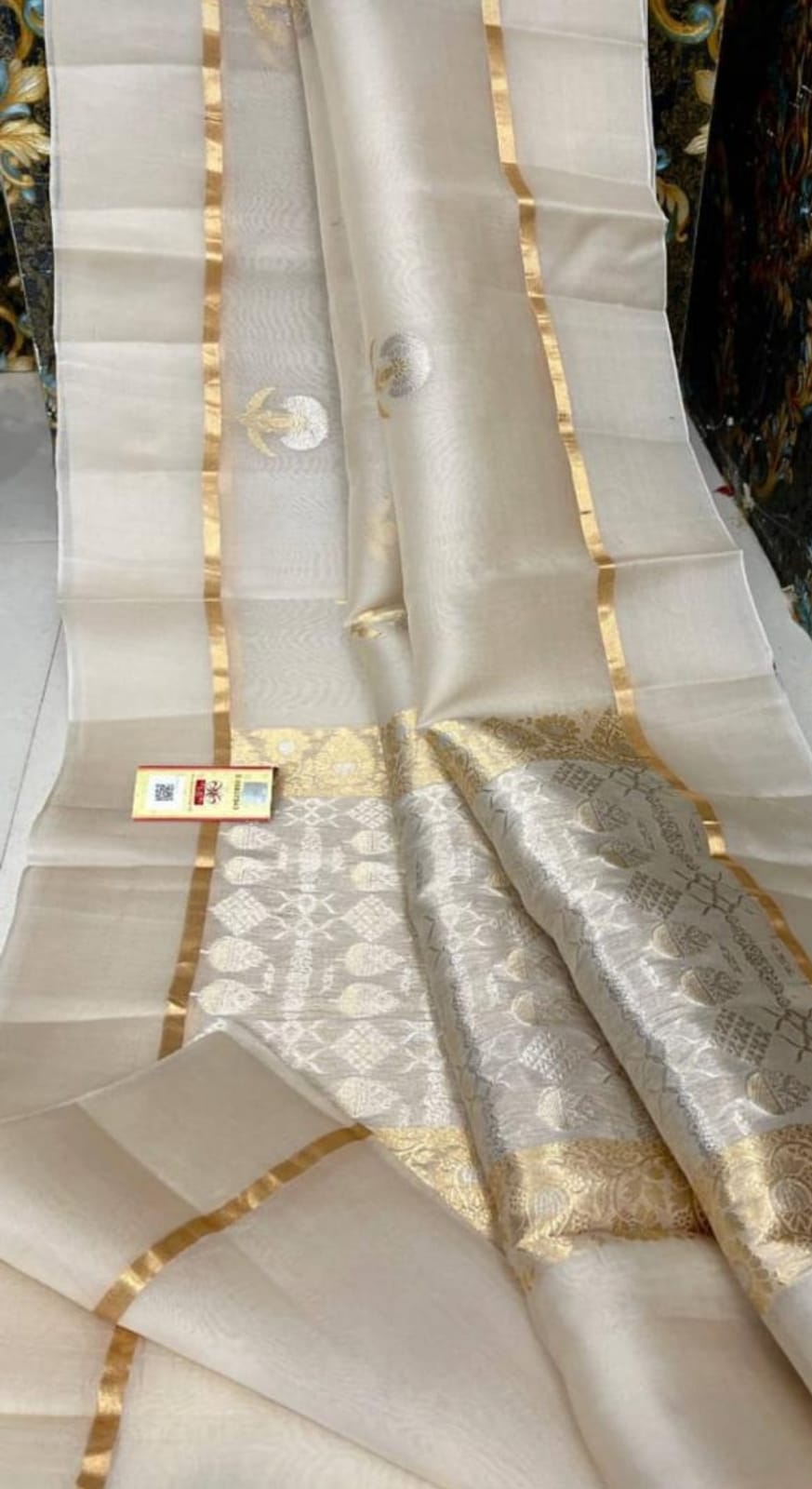 PURE HANDLOOM BENARSI KORA ORGANZA SAREE