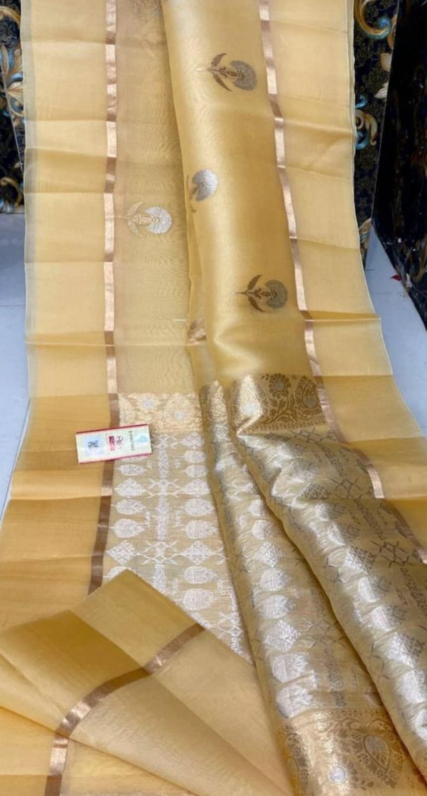 PURE HANDLOOM BENARSI KORA ORGANZA SAREE