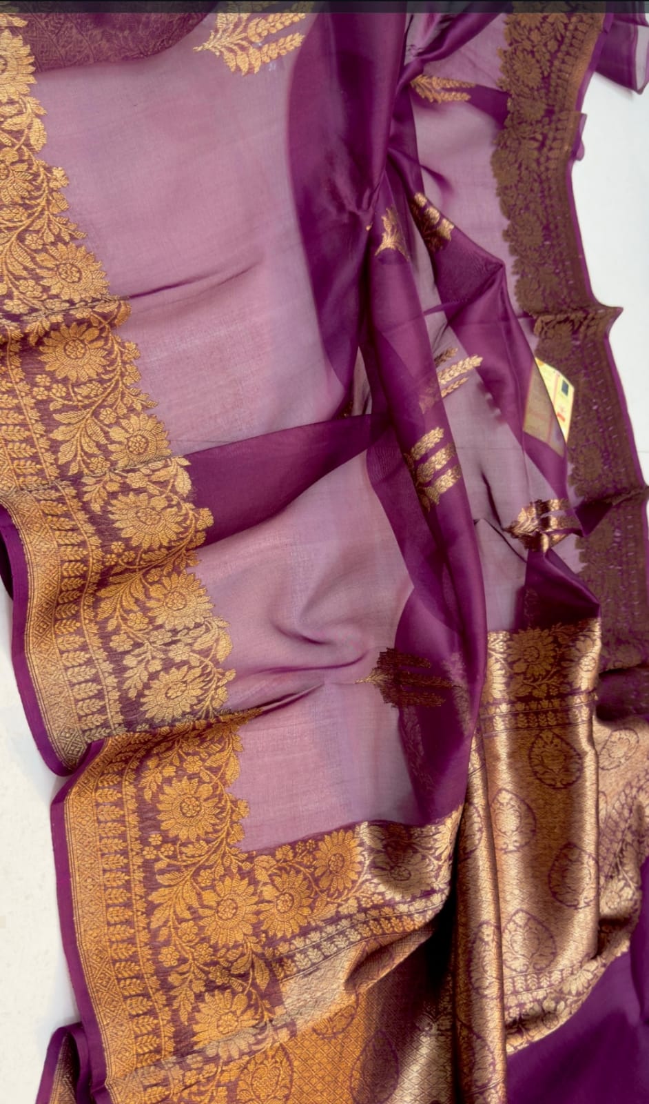 PURE HANDLOOM BENARSI KORA ORGANZA SAREE