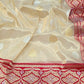 VINTAGE PURE HANDLOOM  BENARSI KORA TISSUE SAREE