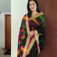 BLACK PURE HANDLOOM LINEN JAMDANI SAREE