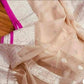 PEACH PURE HANDLOOM BENARSI CHIFFON SAREE