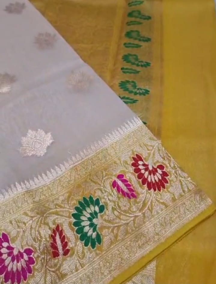 PURE HANDLOOM BENARSI KORA ORGANZA