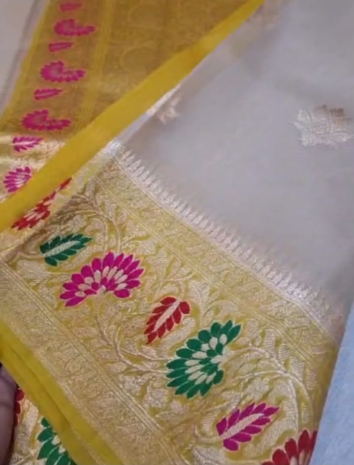 PURE HANDLOOM BENARSI KORA ORGANZA