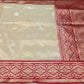 VINTAGE PURE HANDLOOM  BENARSI KORA TISSUE SAREE
