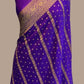 PURPLE PURE HANDLOOM BENARSI KHADDI GEORGETTE