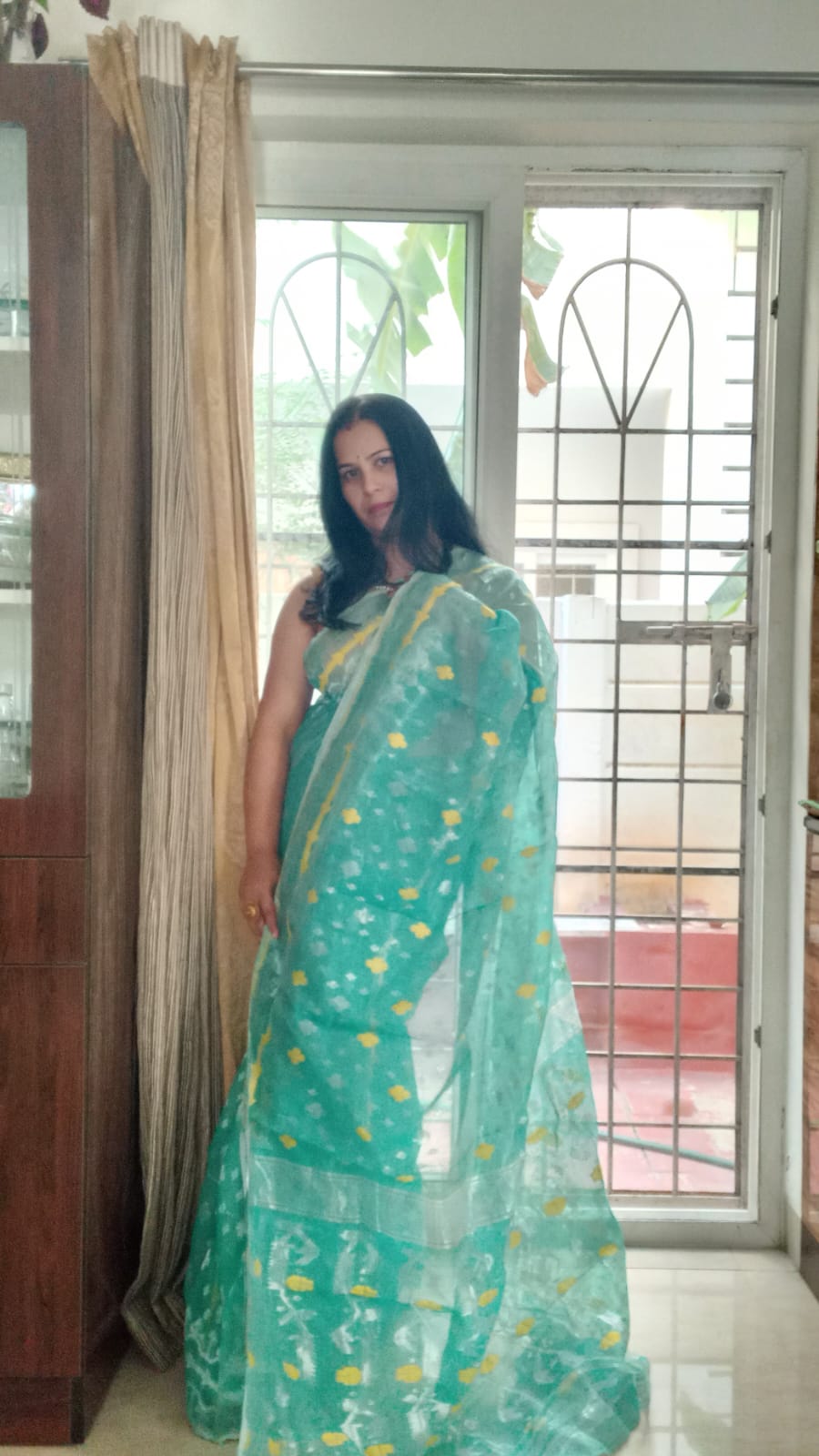 SEA GREEN PURE HANDLOOM JAMDANI SAREE