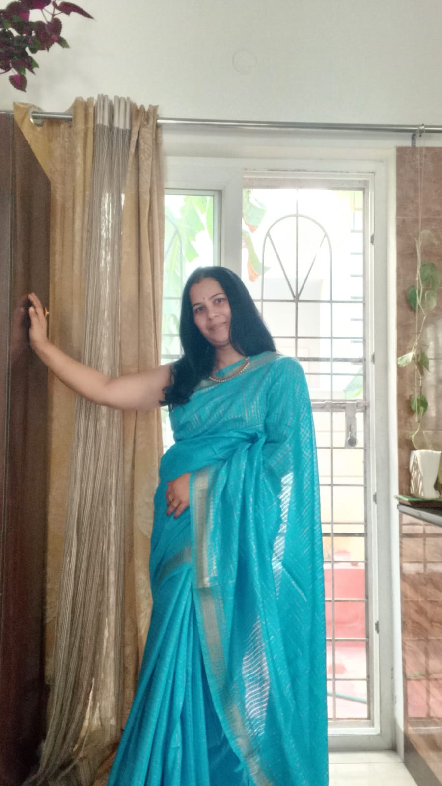 SKY BLUE HANDWOVEN KOTA VISCOSE SILK SAREE