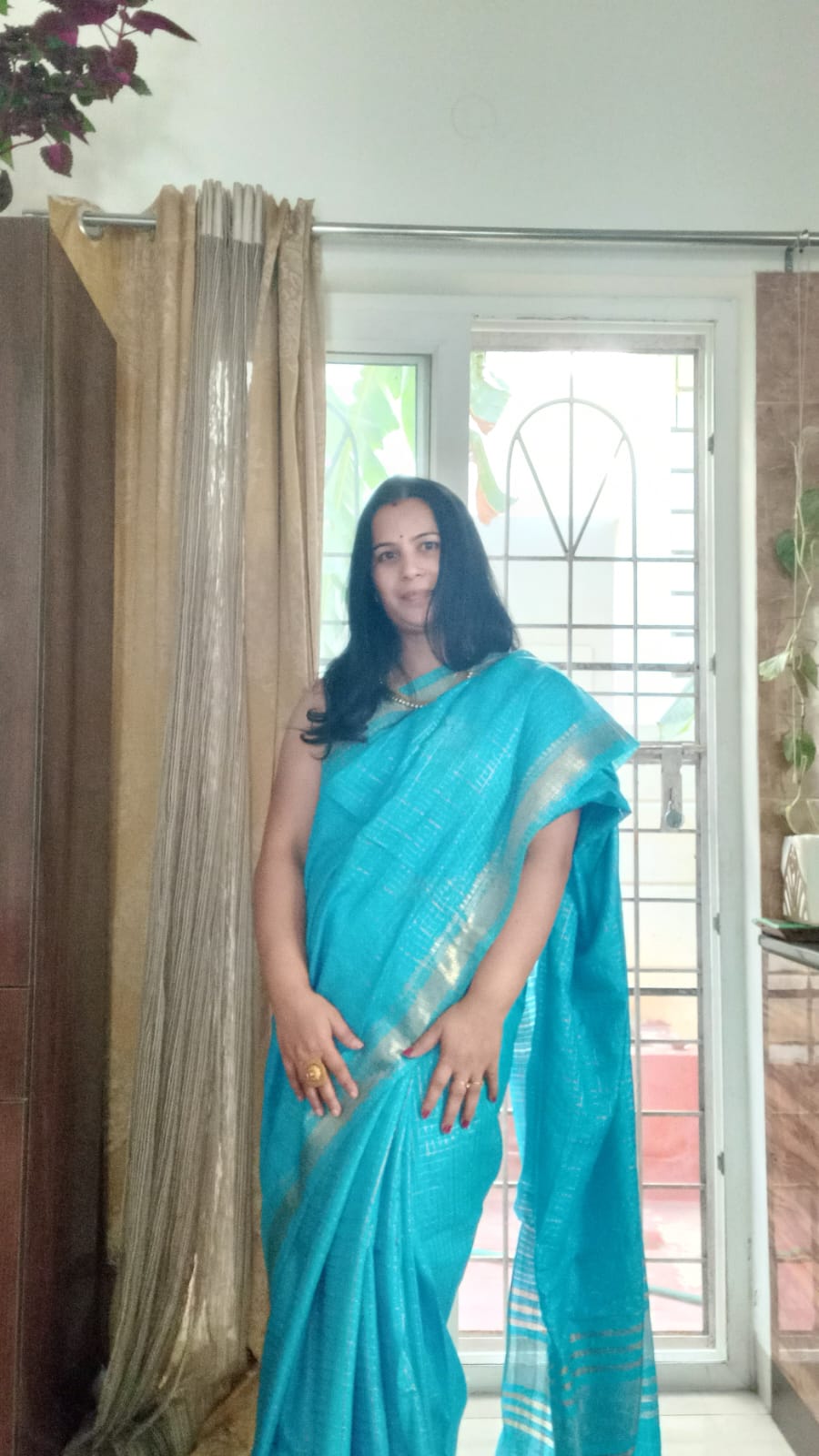 SKY BLUE HANDWOVEN KOTA VISCOSE SILK SAREE