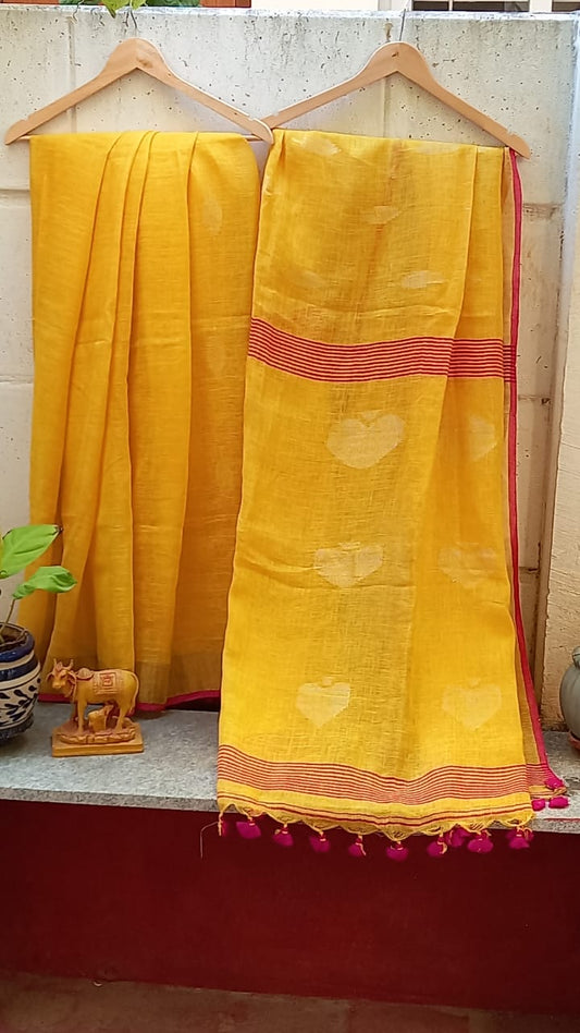 YELLOW PURE COTTON LINEN