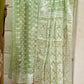 GREEN AND WHITE WOVEN SAREE