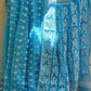 SKY BLUE AND WHITE WOVEN SAREE