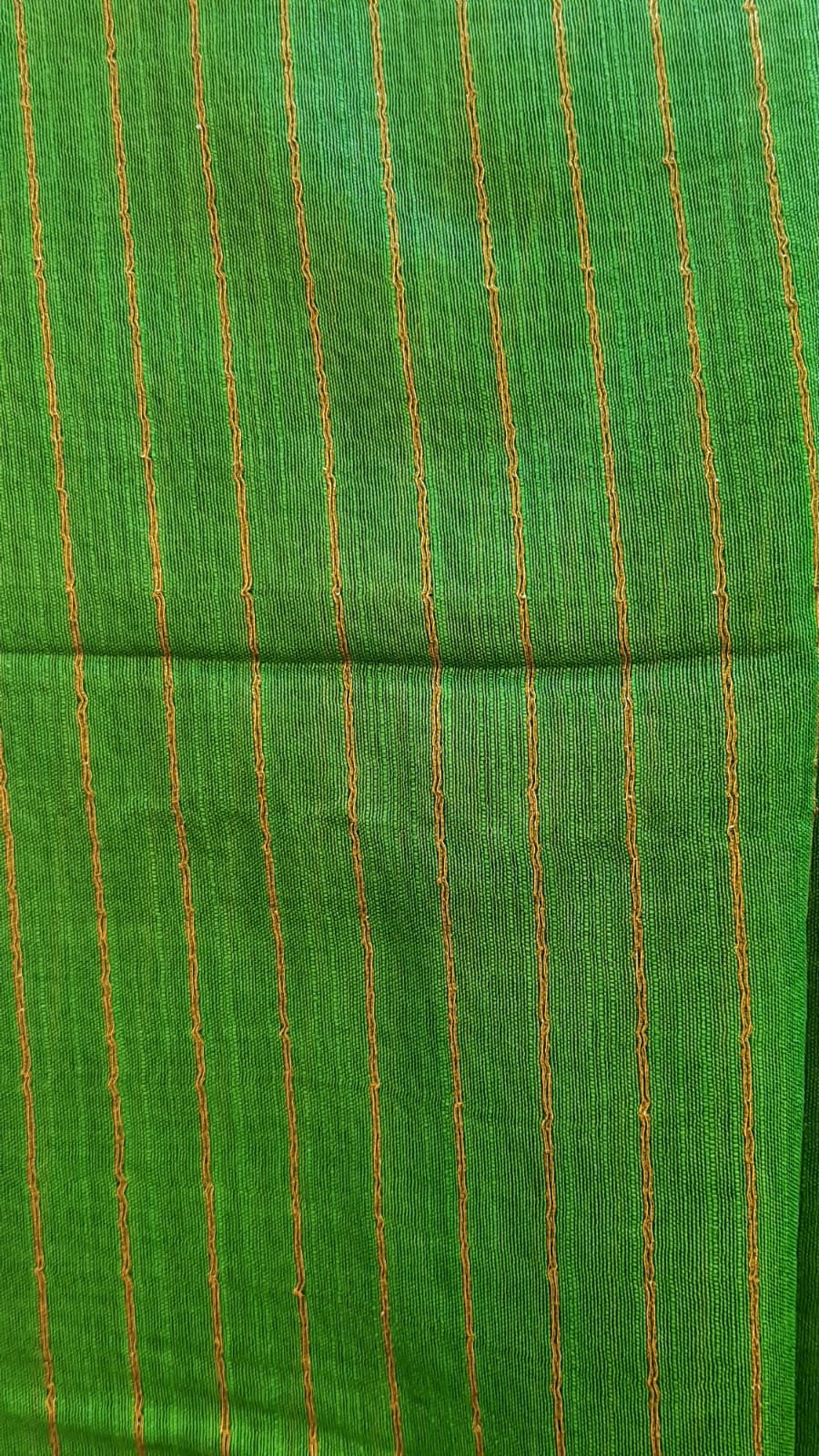 DARK GREEN HANDWOVEN KOTA VISCOSE SAREE