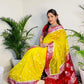 YELLOW AND RED DESIGNER GEORGETTE